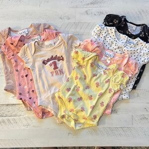 Nicole Miller Kids Bodysuits - Pink, Yellow, Black, White